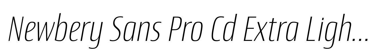 Newbery Sans Pro Cd Extra Light Italic